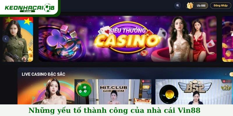 Những yếu tố thành công của nhà cái Vin88